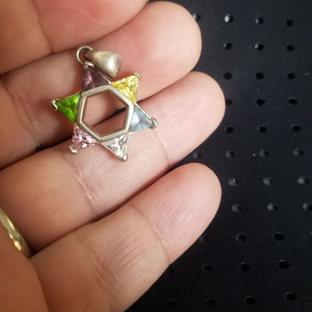 David star 925 silver with Crystals pendant